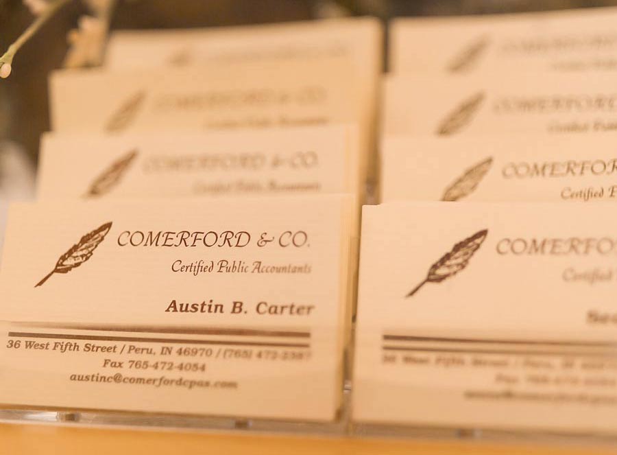 business-cards A small rack of various business cards